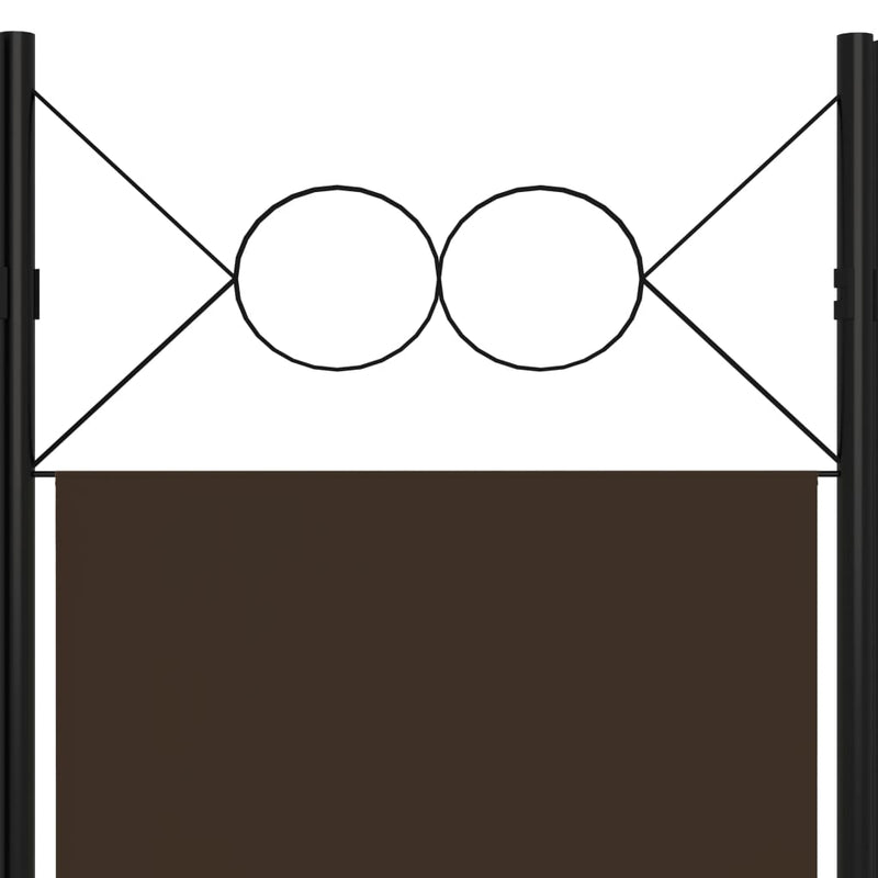 vidaXL barna 6 paneles paraván 240 x 180 cm