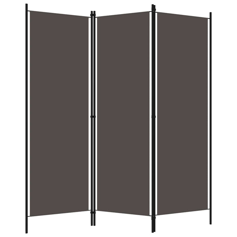 vidaXL antracitszürke 3 paneles paraván 150 x 180 cm