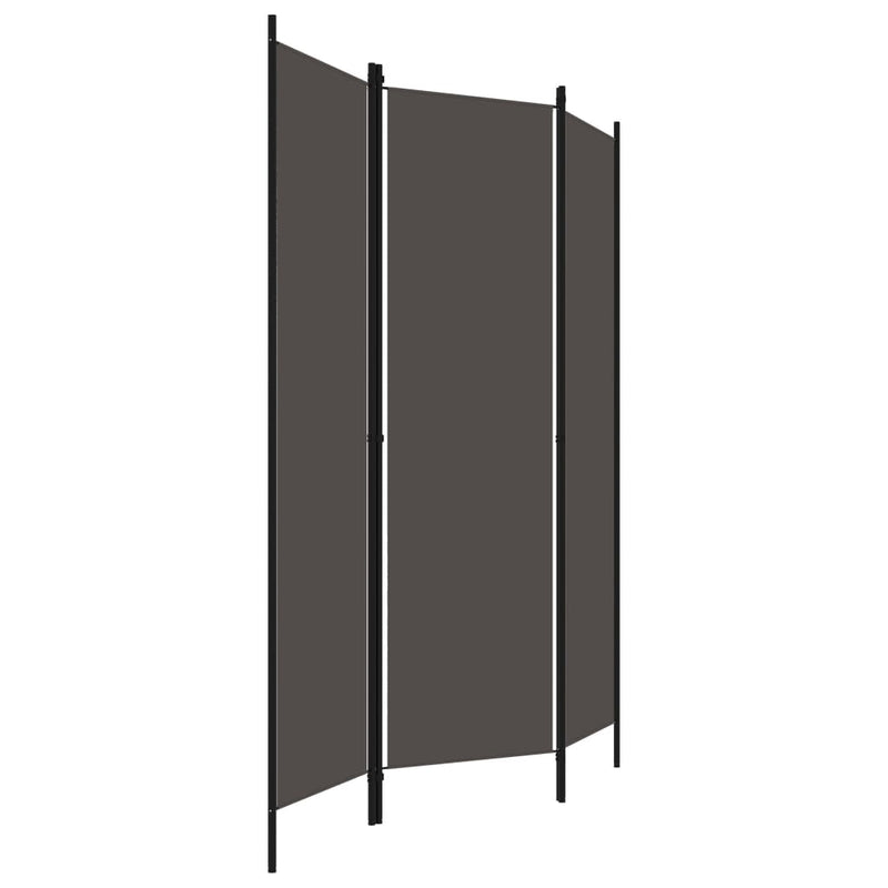 vidaXL antracitszürke 3 paneles paraván 150 x 180 cm