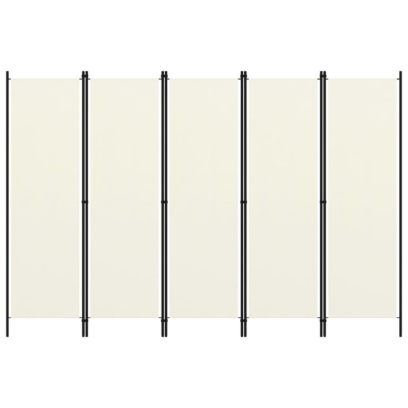 vidaXL fehér 5 paneles paraván 250 x 180 cm