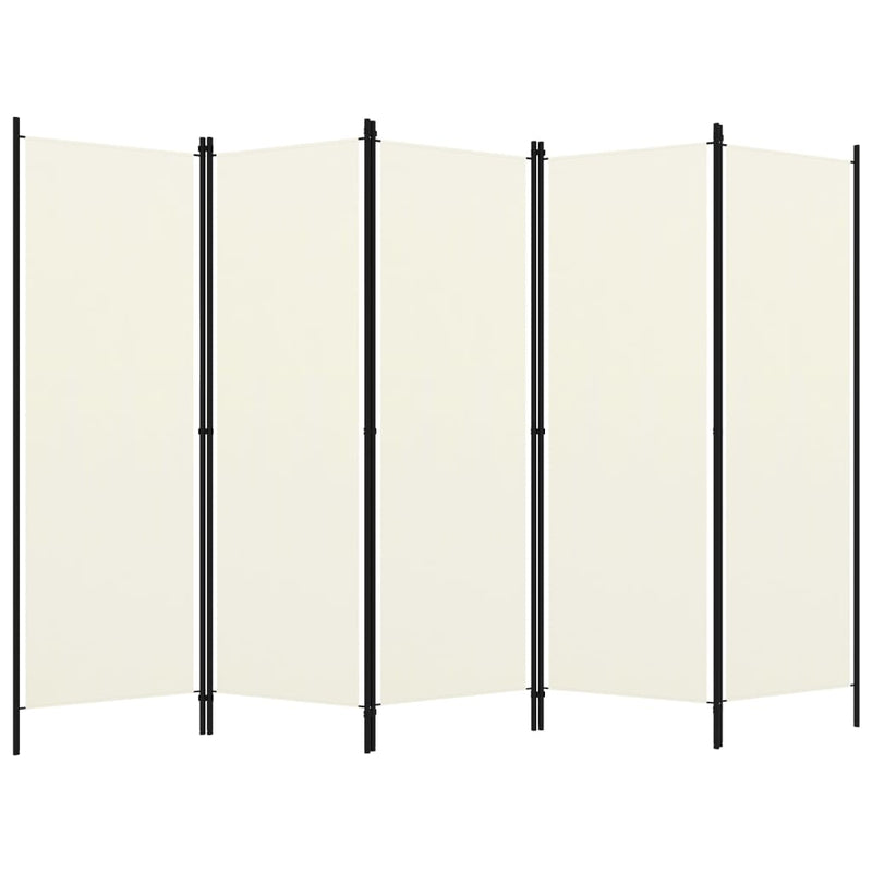vidaXL fehér 5 paneles paraván 250 x 180 cm