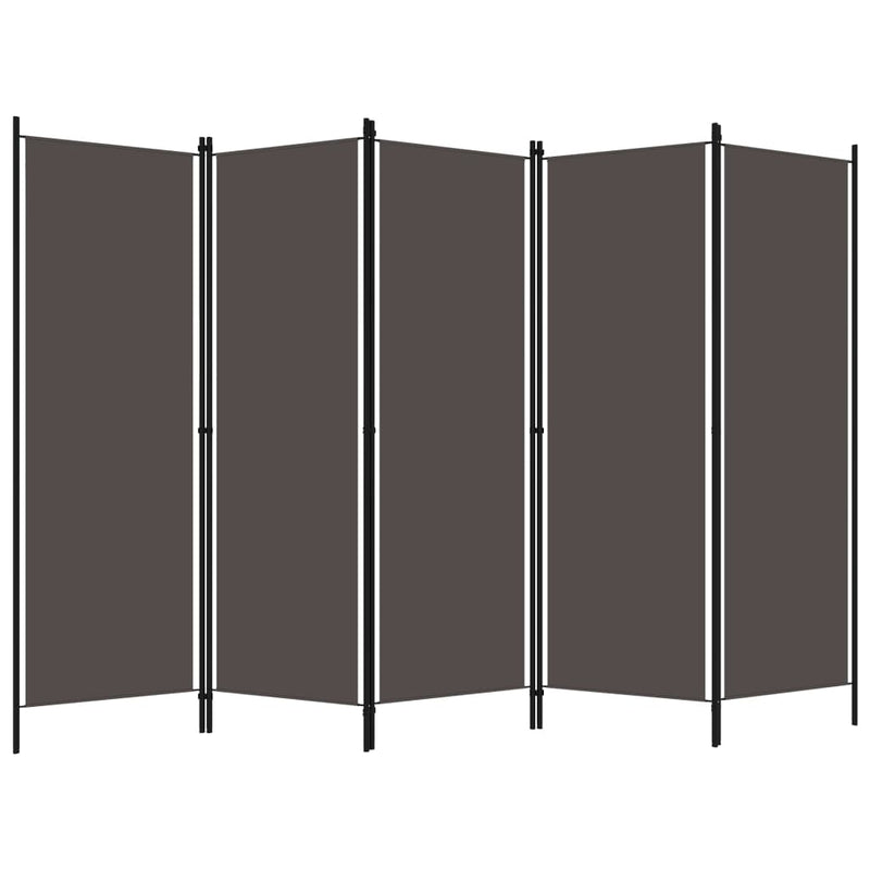 vidaXL antracitszürke 5 paneles paraván 250 x 180 cm