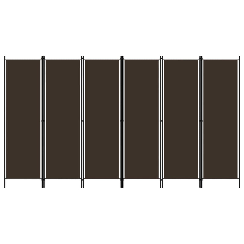 vidaXL barna 6 paneles paraván 300 x 180 cm