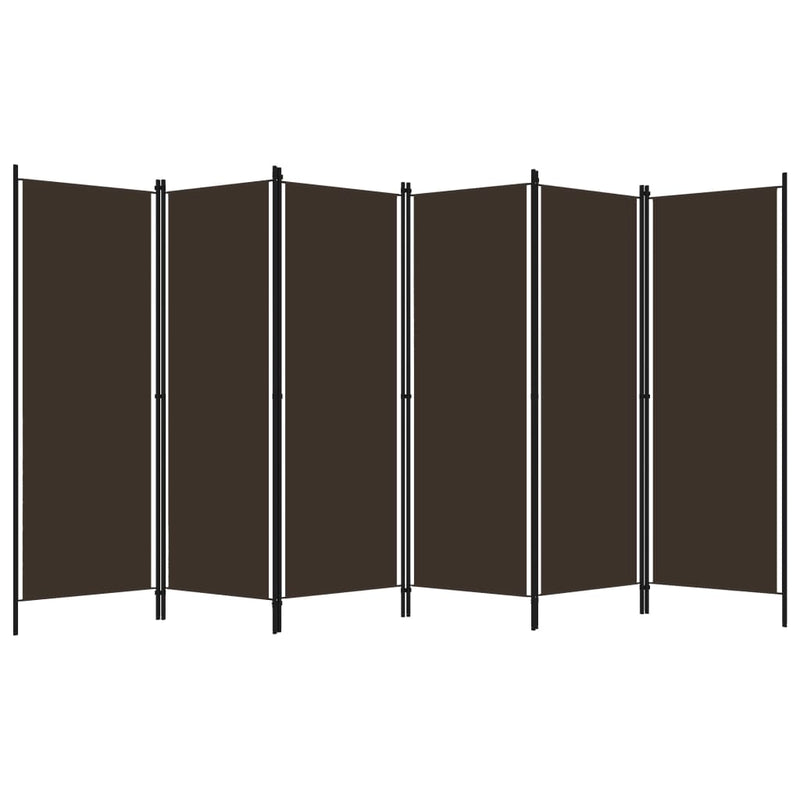 vidaXL barna 6 paneles paraván 300 x 180 cm