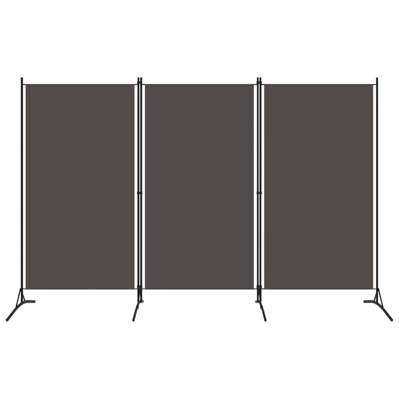 vidaXL antracitszürke 3 paneles paraván 260 x 180 cm