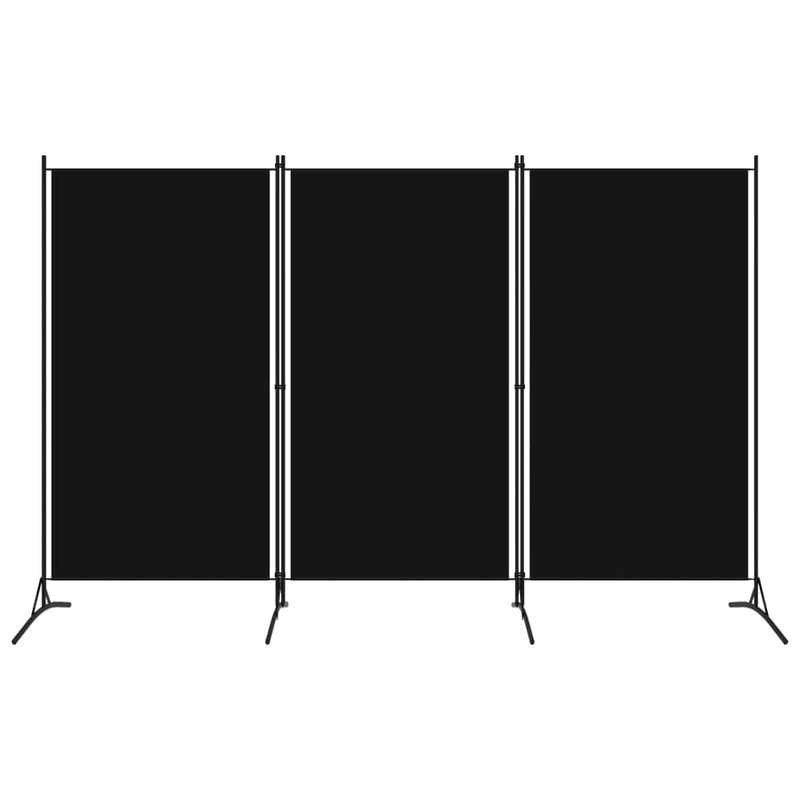 vidaXL fekete 3 paneles paraván 260 x 180 cm