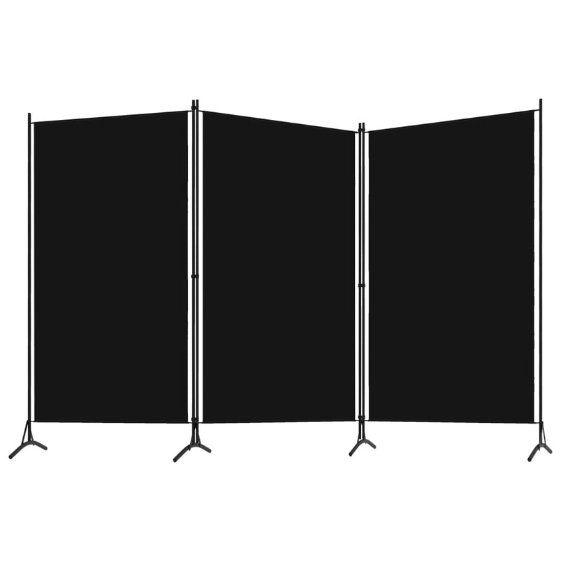 vidaXL fekete 3 paneles paraván 260 x 180 cm