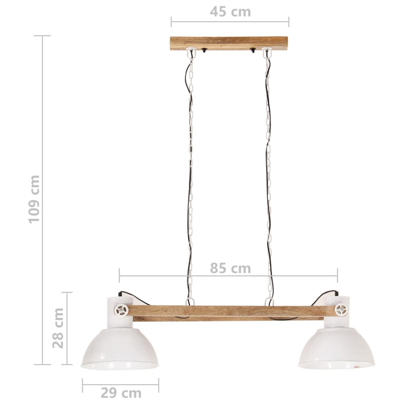 vidaXL fehér ipari függőlámpa 25 W 109 cm E27