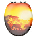 vidaXL szavannamintás MDF WC-ülőke lágyan csukódó fedéllel