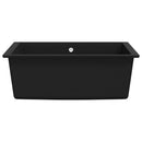 vidaXL fekete gránit konyhai mosogatótálca túlfolyóval