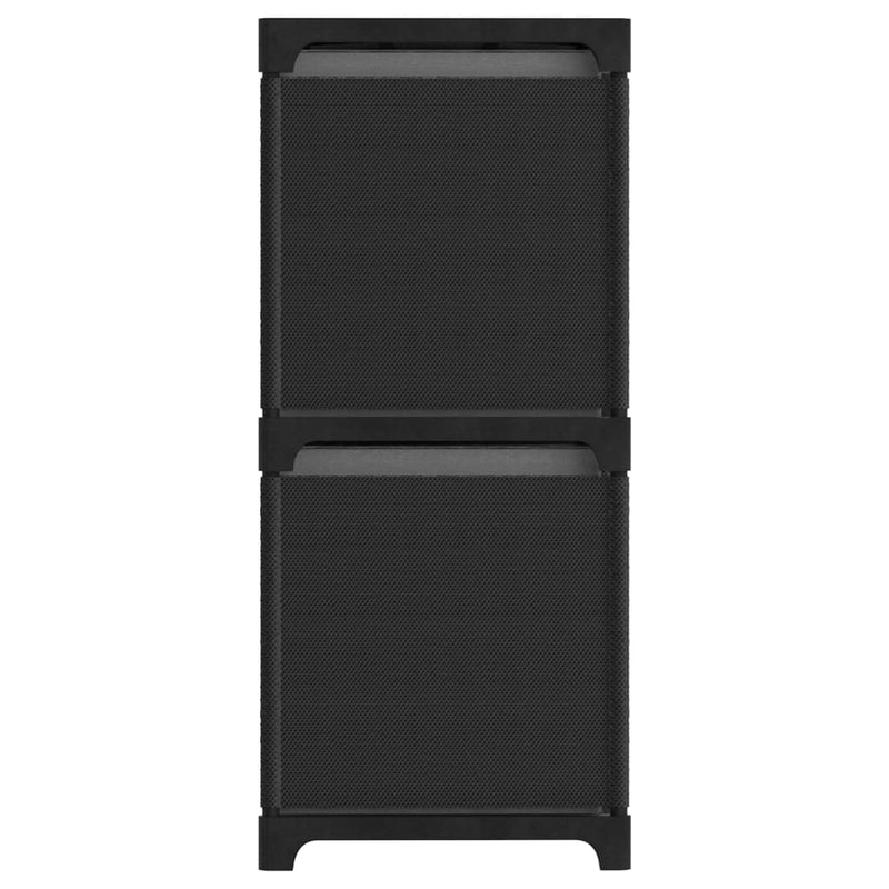 vidaXL 4 rekeszes fekete szövet bemutató polc dobozokkal 69x30x72,5 cm