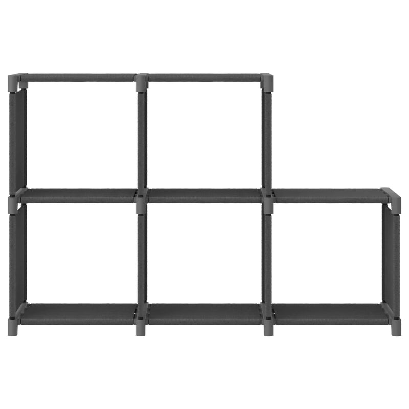 vidaXL 5 rekeszes szürke szövet bemutató polc 103 x 30 x 72,5 cm