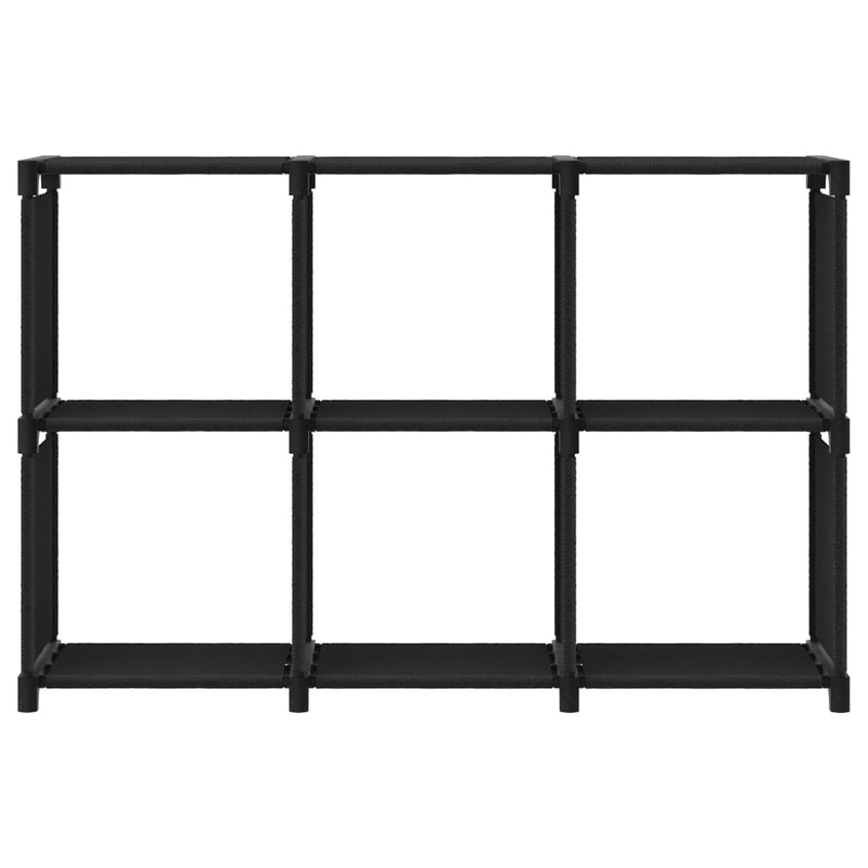 vidaXL 6 rekeszes fekete szövet bemutató polc 103 x 30 x 72,5 cm