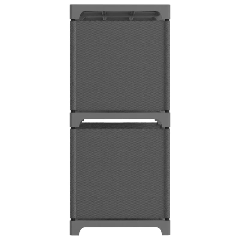 vidaXL 6 rekeszes szürke szövet bemutató polc 103 x 30 x 72,5 cm