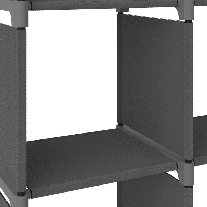 vidaXL 6 rekeszes szürke szövet bemutató polc 103 x 30 x 72,5 cm