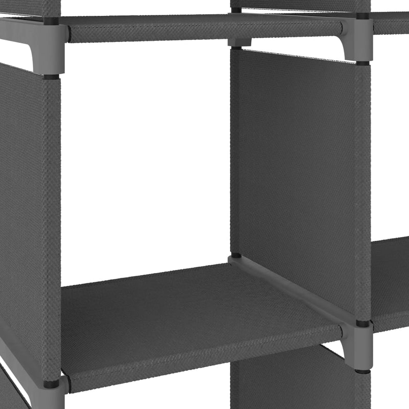vidaXL 9 rekeszes szürke szövet bemutató polc 103 x 30 x 107,5 cm