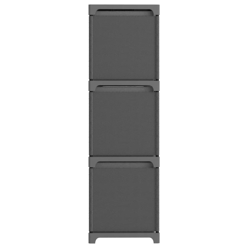 vidaXL 9 rekeszes szürke szövet polc dobozokkal 103 x 30 x 107,5 cm