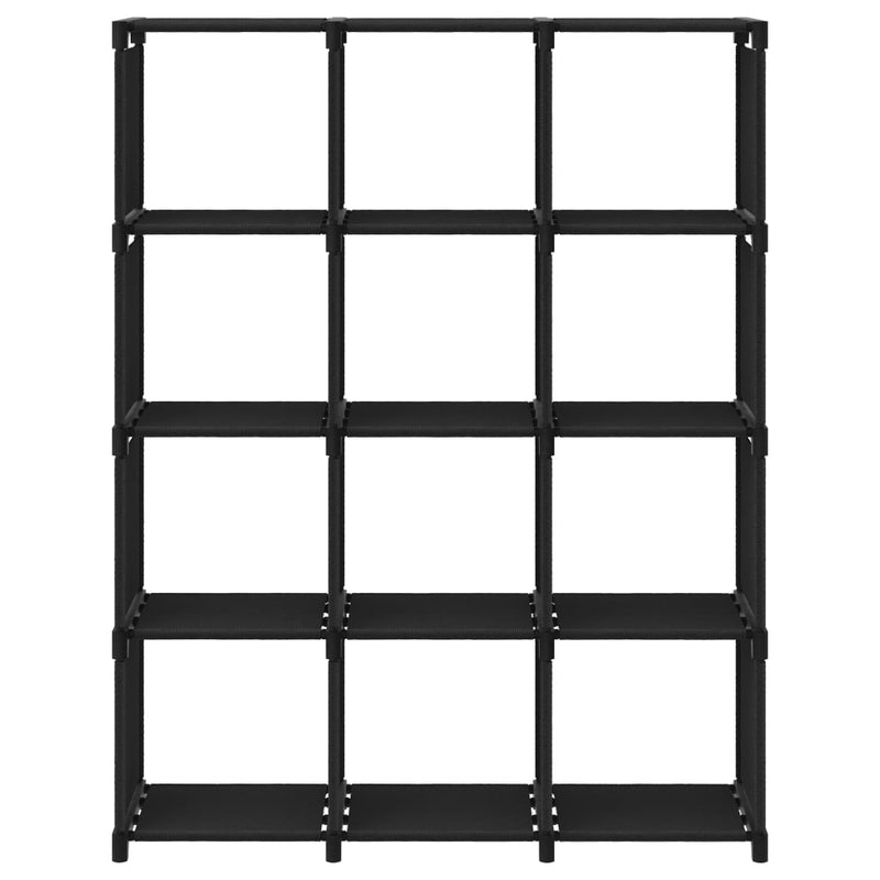vidaXL 12 rekeszes fekete szövet bemutató polc 103 x 30 x 141 cm