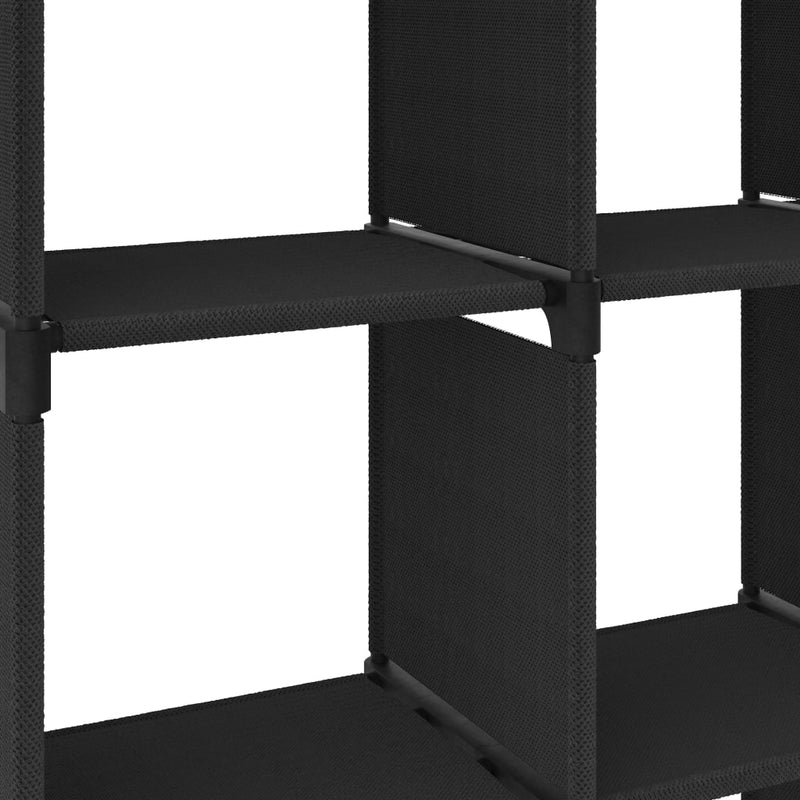 vidaXL 12 rekeszes fekete szövet bemutató polc 103 x 30 x 141 cm