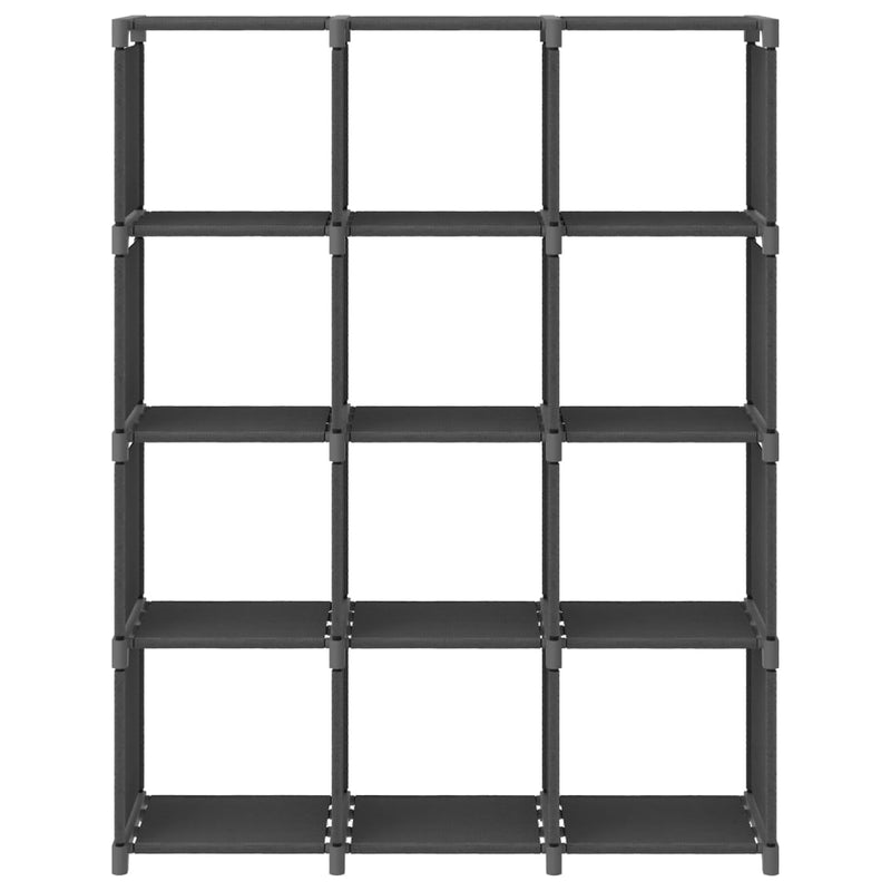 vidaXL 12 rekeszes szürke szövet bemutató polc 103 x 30 x 141 cm