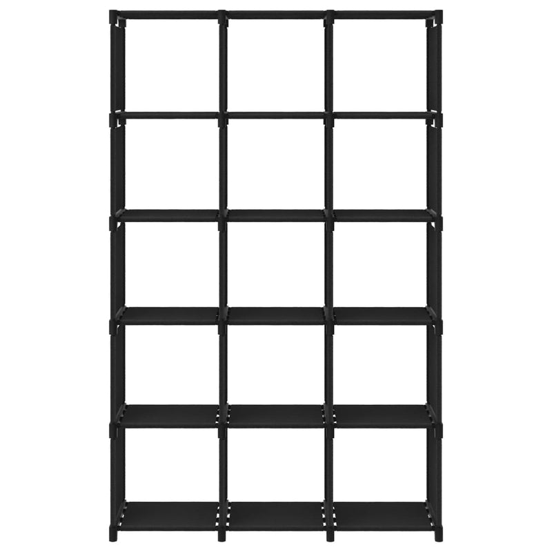 vidaXL 15 rekeszes fekete szövet polc 103 x 30 x 175,5 cm