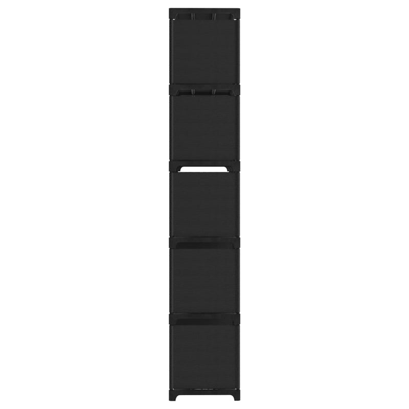 vidaXL 15 rekeszes fekete szövet polc 103 x 30 x 175,5 cm