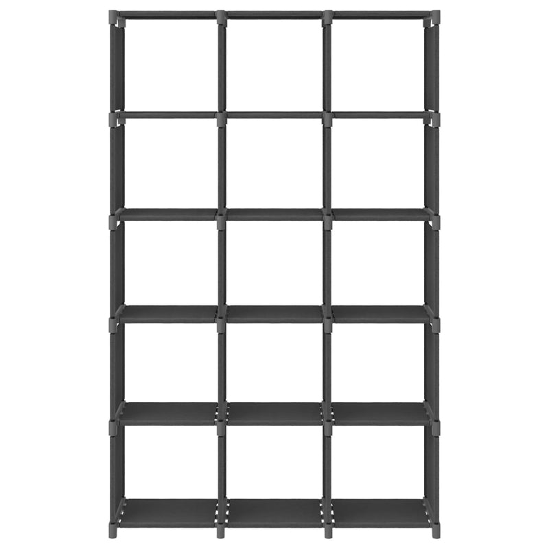 vidaXL 15 rekeszes szürke szövet bemutató polc 103 x 30 x 175,5 cm