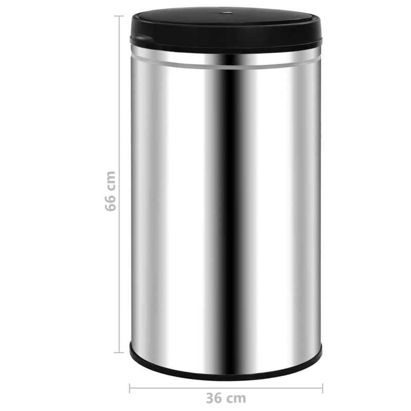 vidaXL automata érzékelős rozsdamentes acél szemeteskuka 60 L