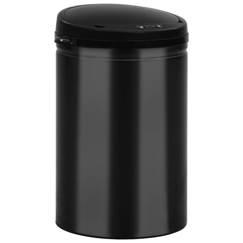 vidaXL fekete automata érzékelős szénacél szemeteskuka 30 L