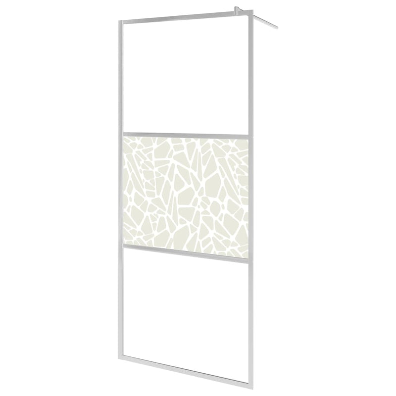 vidaXL zuhanyfal kőmintás ESG üveggel 90 x 195 cm