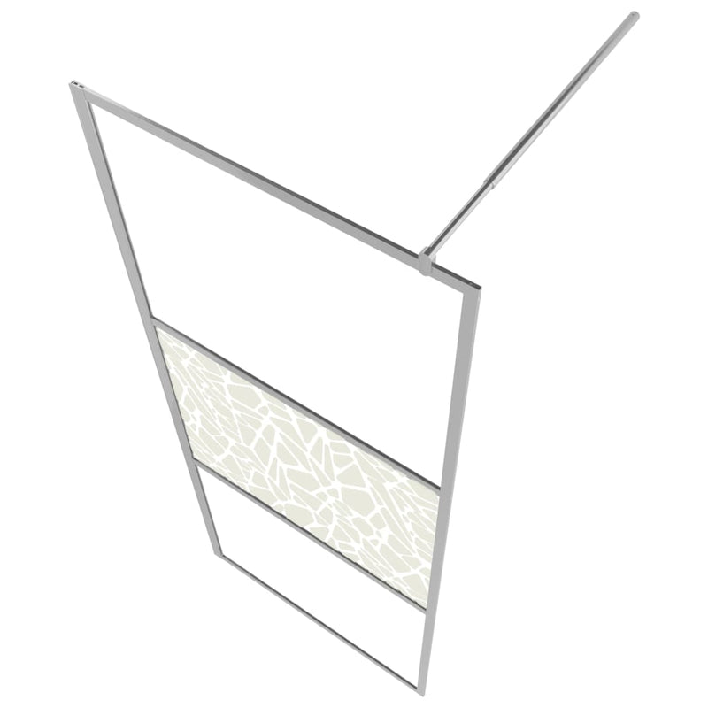 vidaXL zuhanyfal kőmintás ESG üveggel 90 x 195 cm