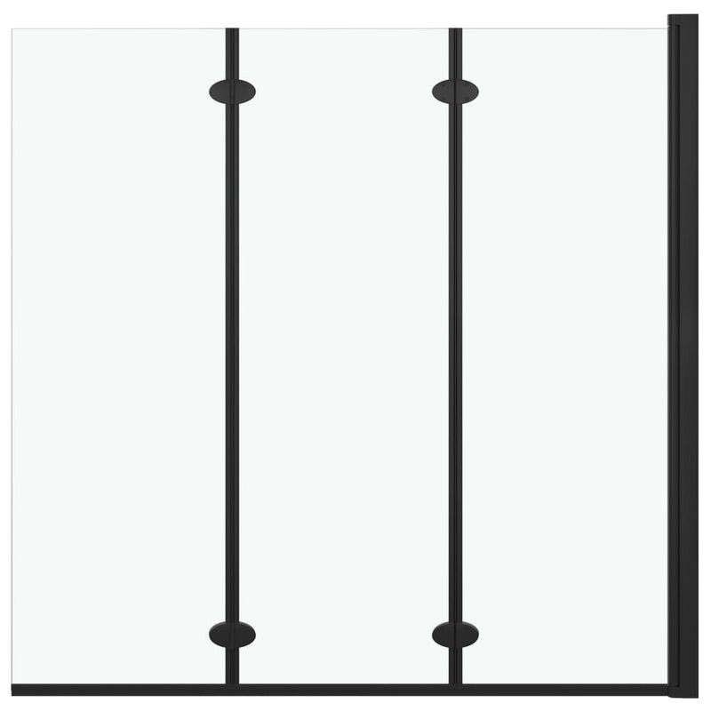 vidaXL 3 paneles fekete ESG zuhanyzó összecsukható ajtóval 130x138 cm