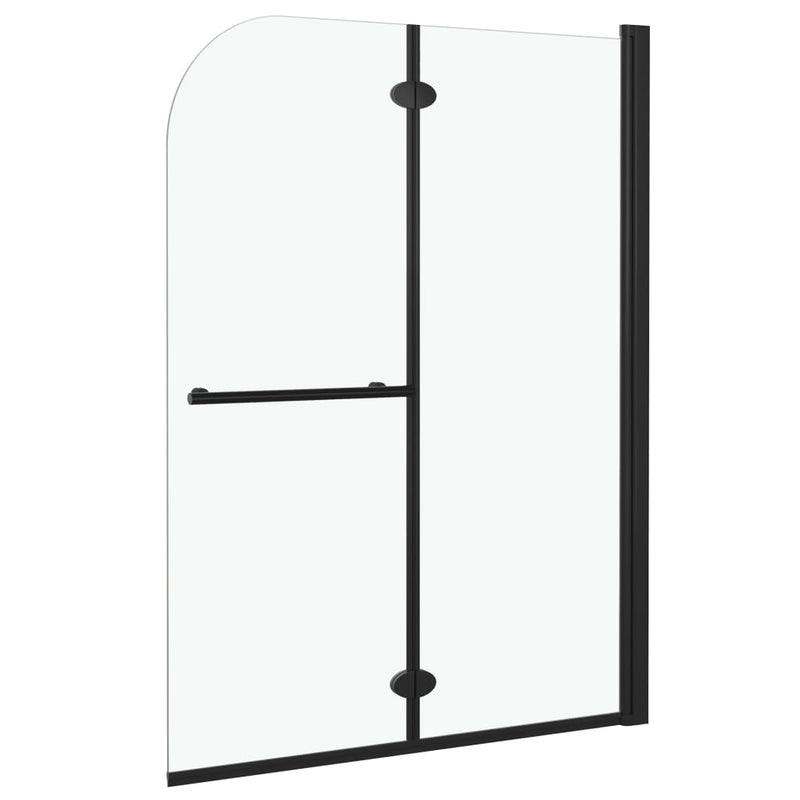 vidaXL 2 paneles fekete ESG zuhanykabin összecsukható ajtóval 95x140cm