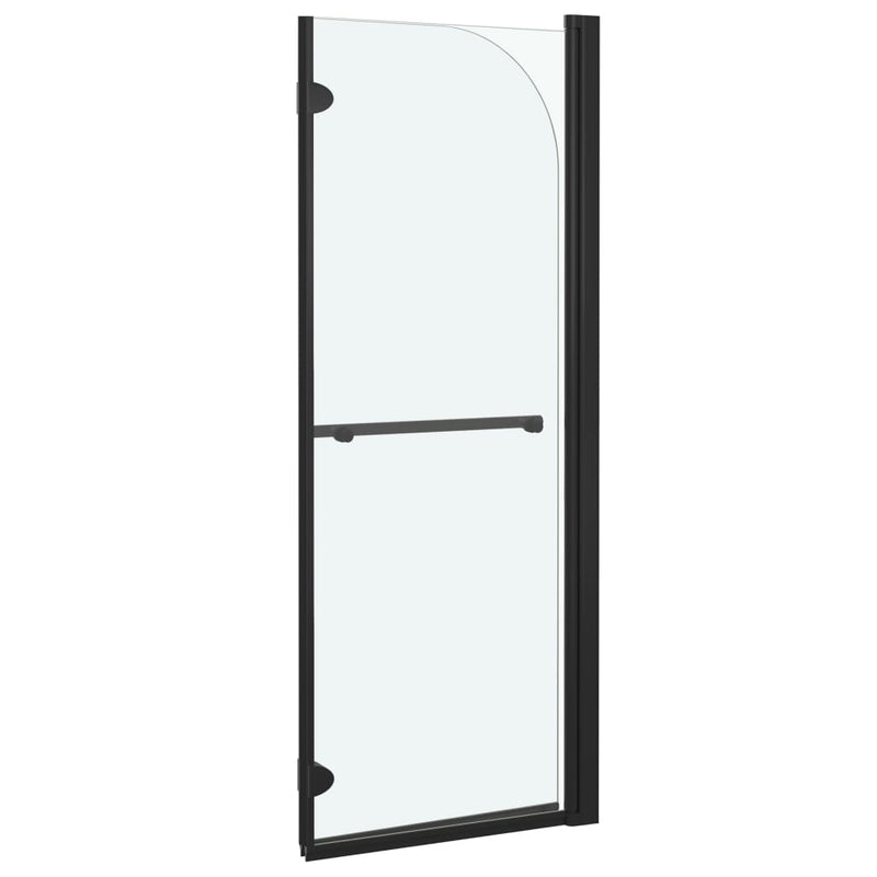 vidaXL 2 paneles fekete ESG zuhanykabin összecsukható ajtóval 95x140cm