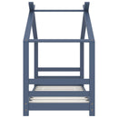 vidaXL szürke tömör fenyőfa gyerekágy-keret 70 x 140 cm