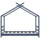 vidaXL szürke tömör fenyőfa gyerekágy-keret 70 x 140 cm