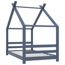 vidaXL szürke tömör fenyőfa gyerekágy-keret 80 x 160 cm