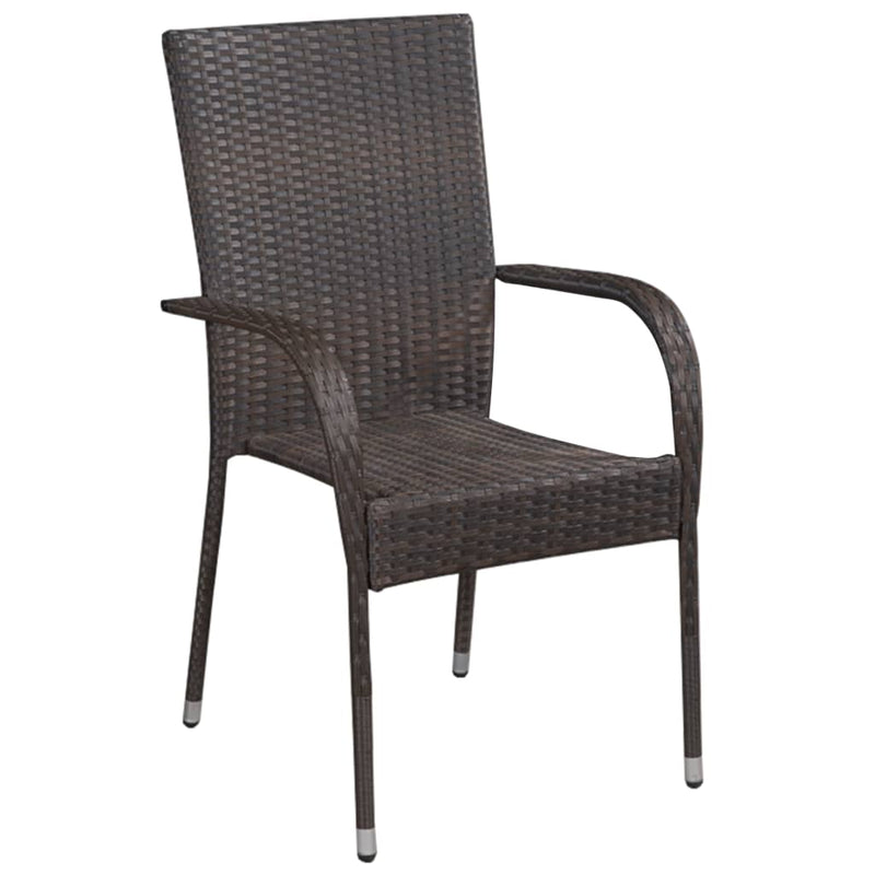 vidaXL 6 db barna rakásolható polyrattan kültéri szék