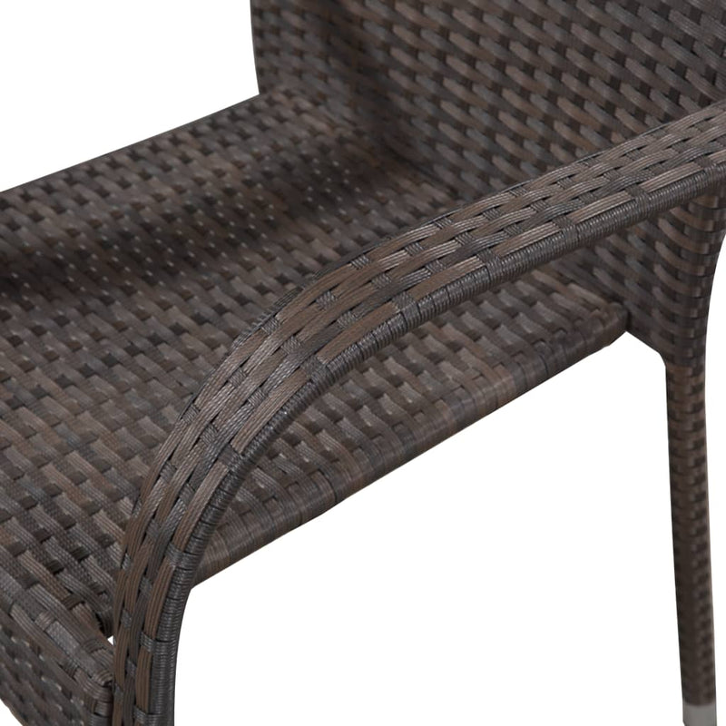 vidaXL 6 db barna rakásolható polyrattan kültéri szék