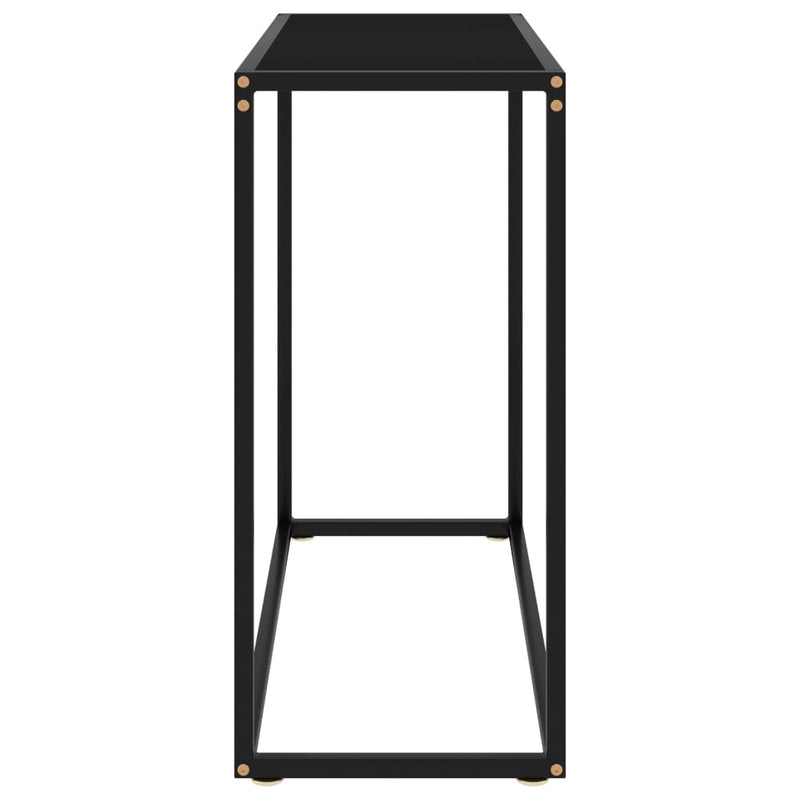 vidaXL fekete edzett üveg tálalóasztal 80 x 35 x 75 cm
