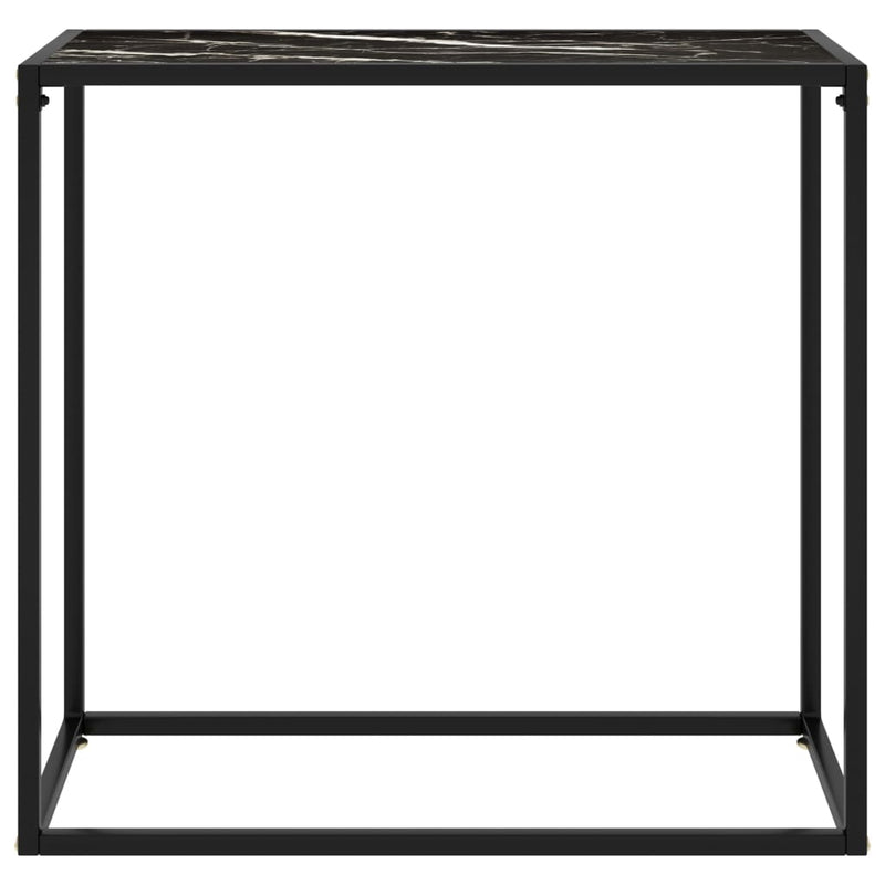 vidaXL fekete edzett üveg tálalóasztal 80 x 35 x 75 cm