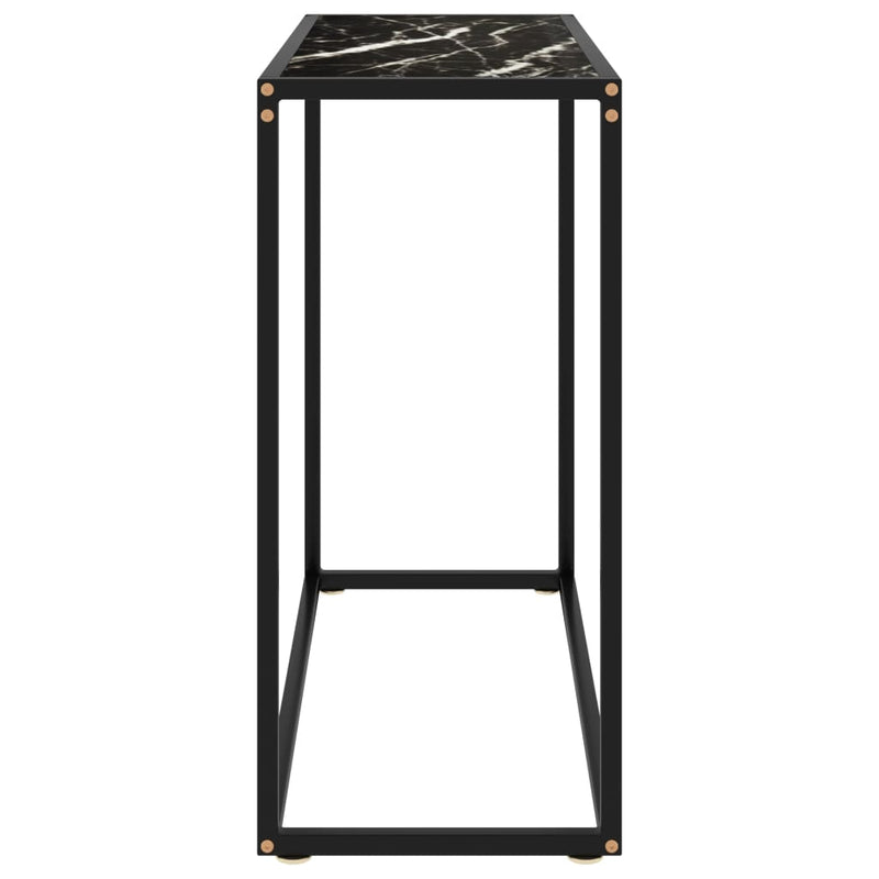 vidaXL fekete edzett üveg tálalóasztal 80 x 35 x 75 cm