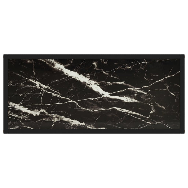 vidaXL fekete edzett üveg tálalóasztal 80 x 35 x 75 cm