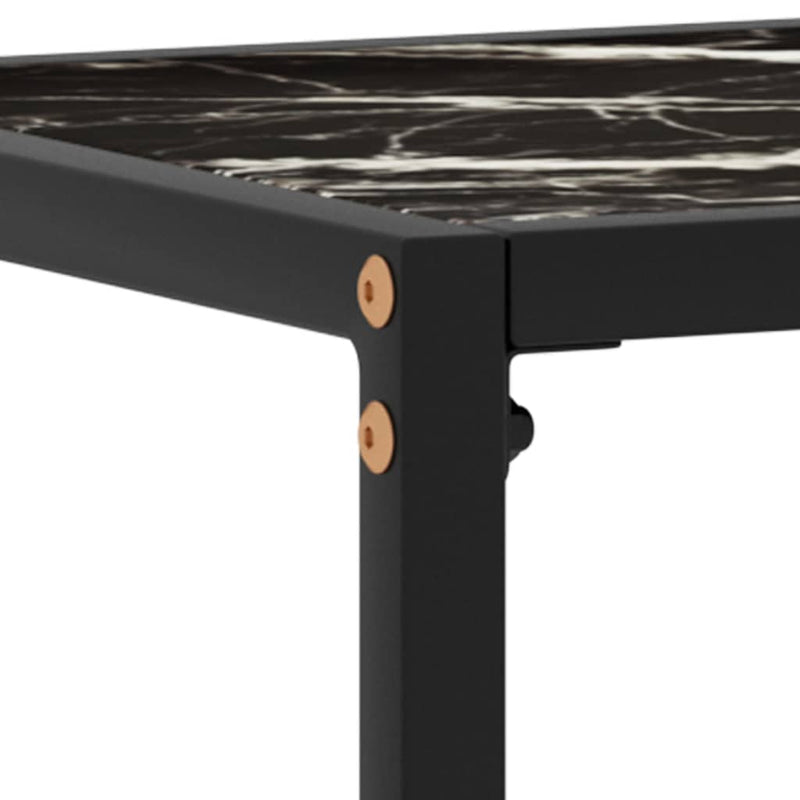 vidaXL fekete edzett üveg tálalóasztal 80 x 35 x 75 cm