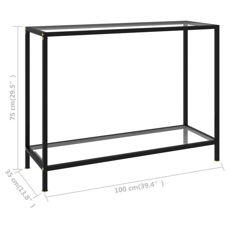 vidaXL átlátszó edzett üveg tálalóasztal 100 x 35 x 75 cm
