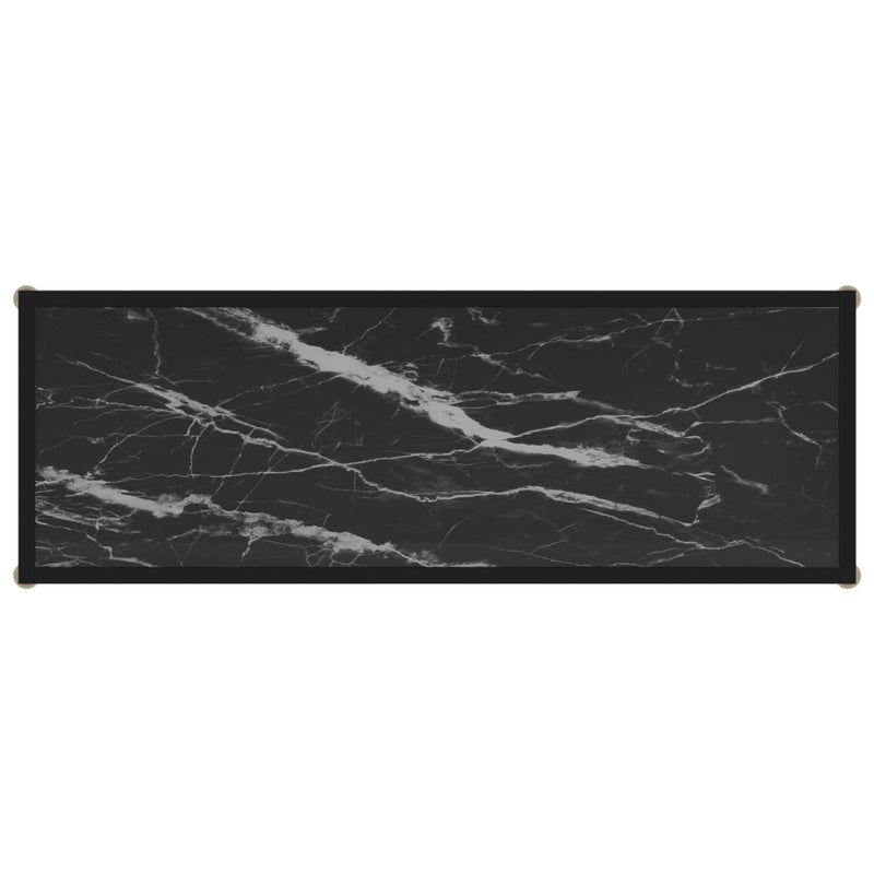 vidaXL fekete edzett üveg tálalóasztal 100 x 35 x 75 cm