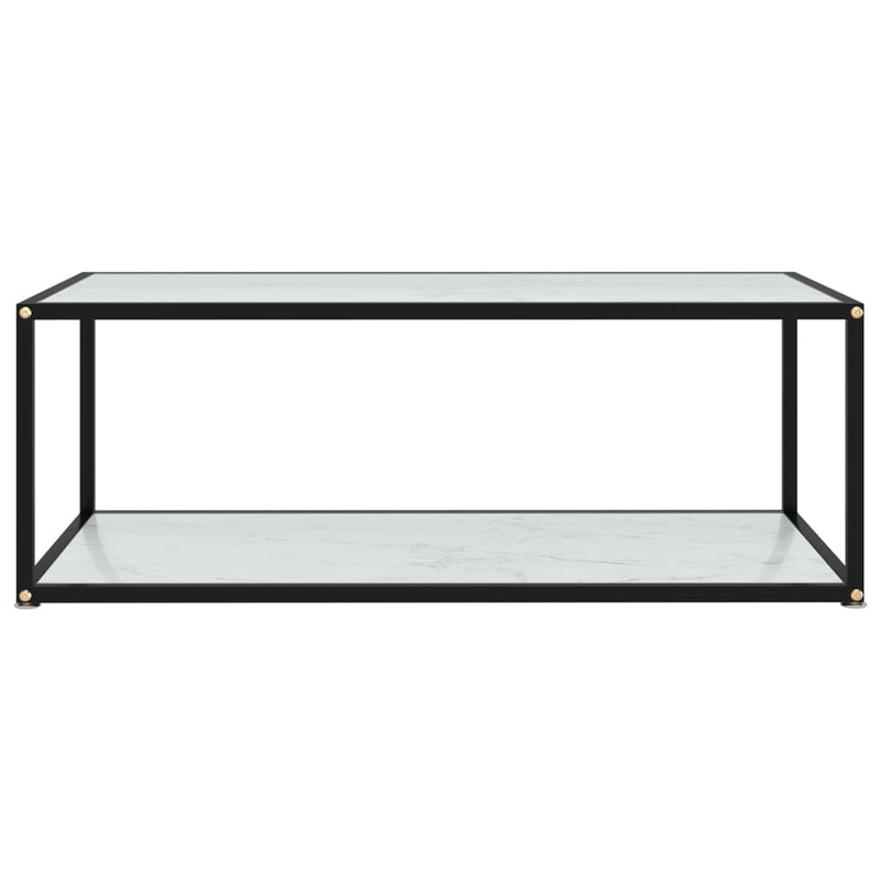 vidaXL fehér edzett üveg dohányzóasztal 100 x 50 x 35 cm