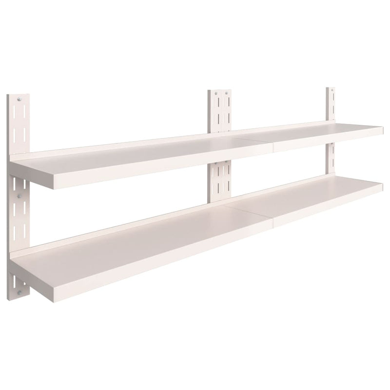 vidaXL 2 db kétszintes rozsdamentes acél fali polc 240 x 30 cm