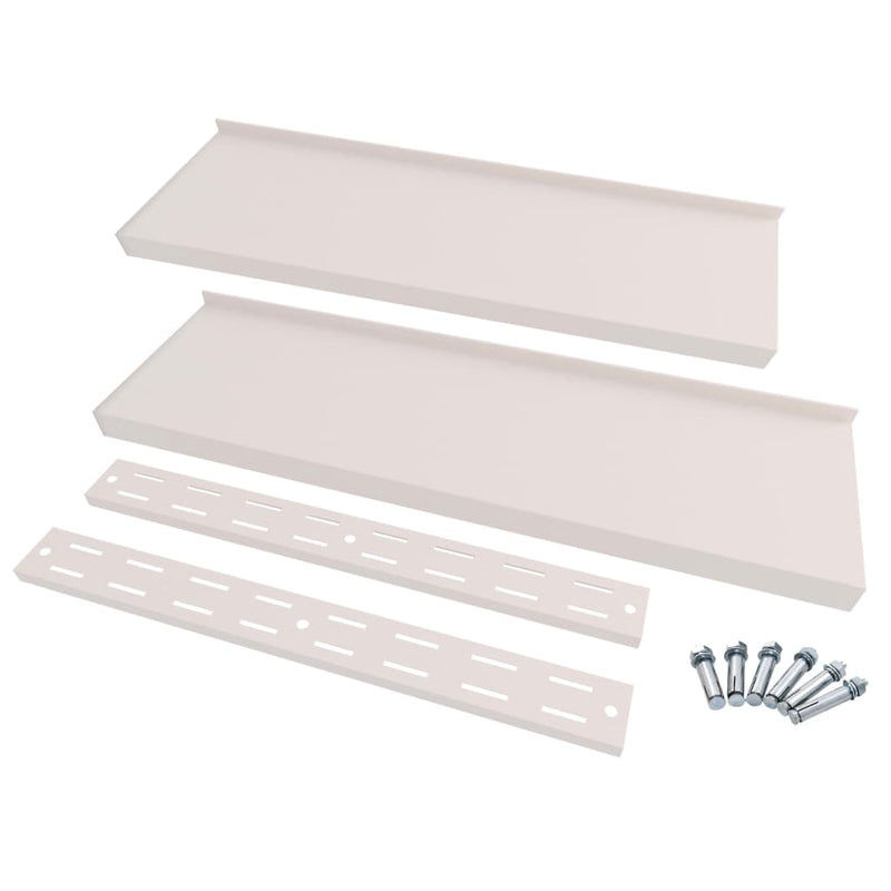 vidaXL 2 db kétszintes rozsdamentes acél fali polc 240 x 30 cm