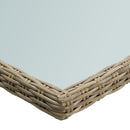 vidaXL barna üveg és polyrattan kerti étkezőasztal 200 x 100 x 74 cm